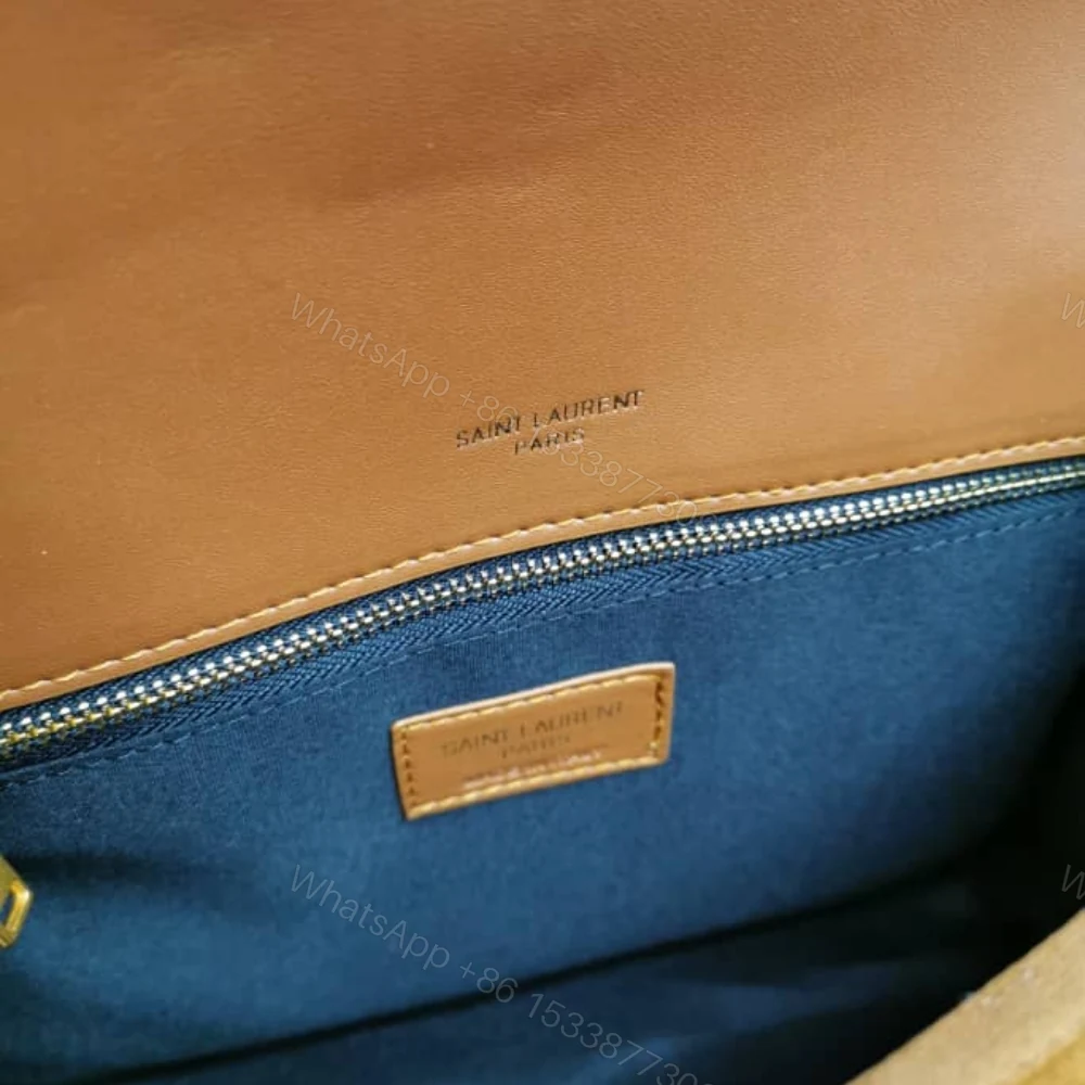 View 7 of Saint Laurent Niki Baby Chain Bag In Suede Brown 28Cm