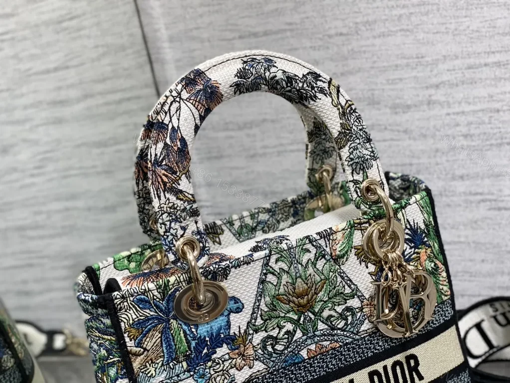 View 2 of Emerald Dior Floral Jacquard Satchel â€“ Couture Style Bag