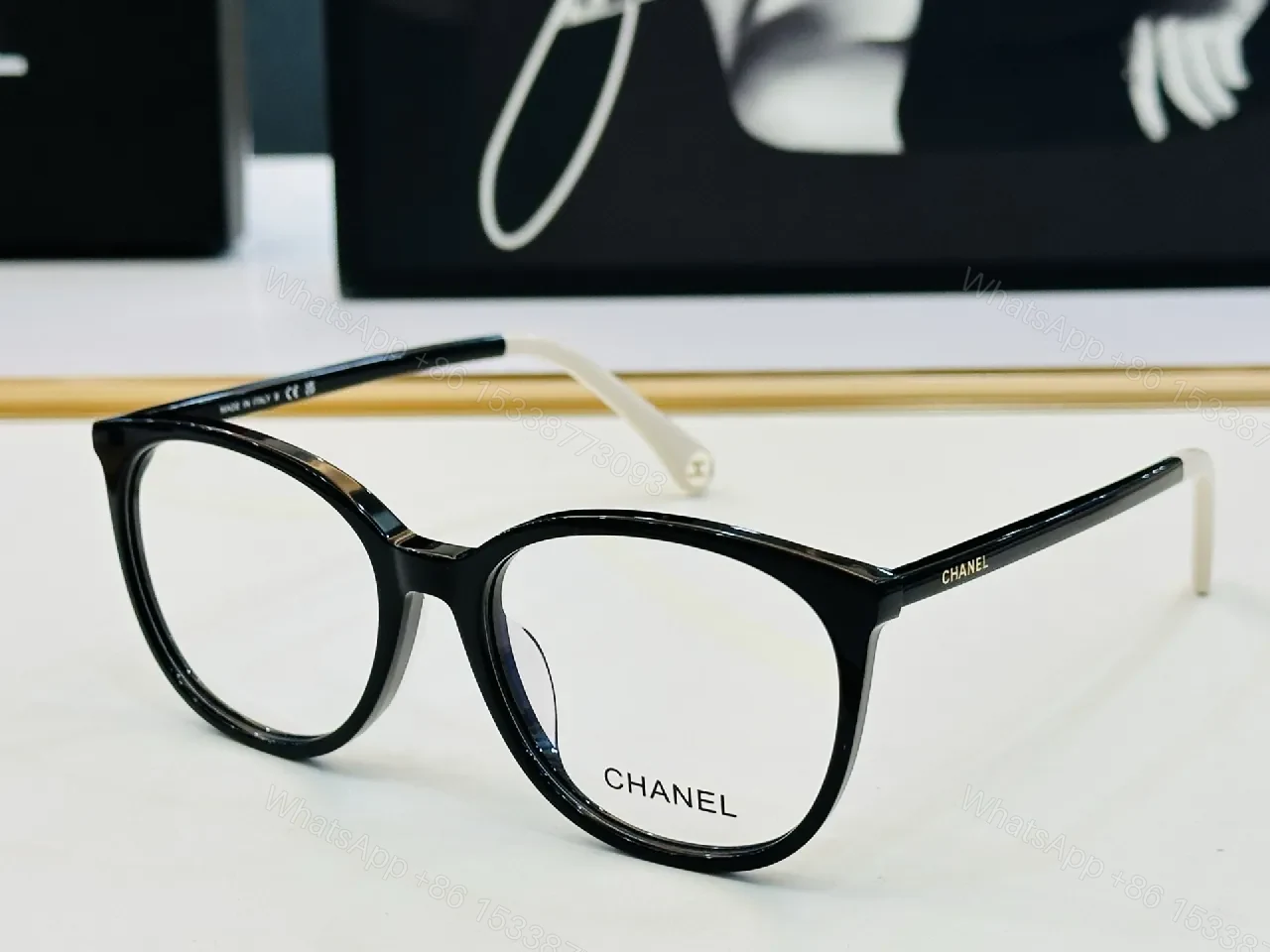 View 5 of Black Acetate Round-Rect Frames with Luxe Comfort Lenses