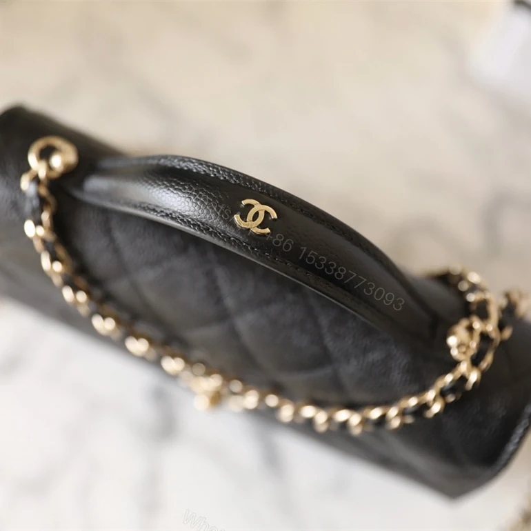 View 6 of 高仿Chanel*25C系列AS4406小球紋牛皮郵差包黑色免檢版