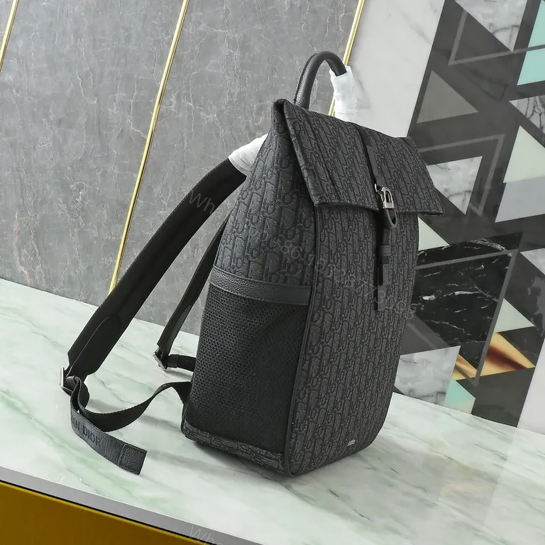 View 5 of Structured Pattern Backpack with Secure Flap Closure