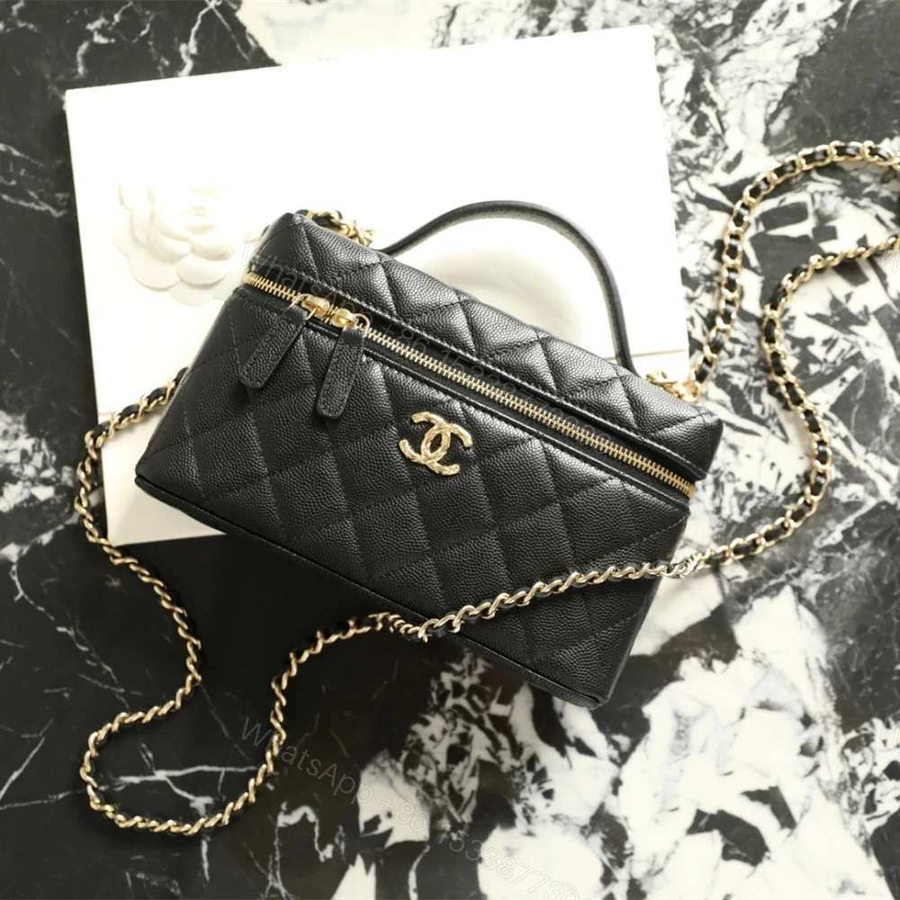View 5 of 高仿Chanel*26C系列AP5020荔枝紋牛皮盒子包黑色免檢版