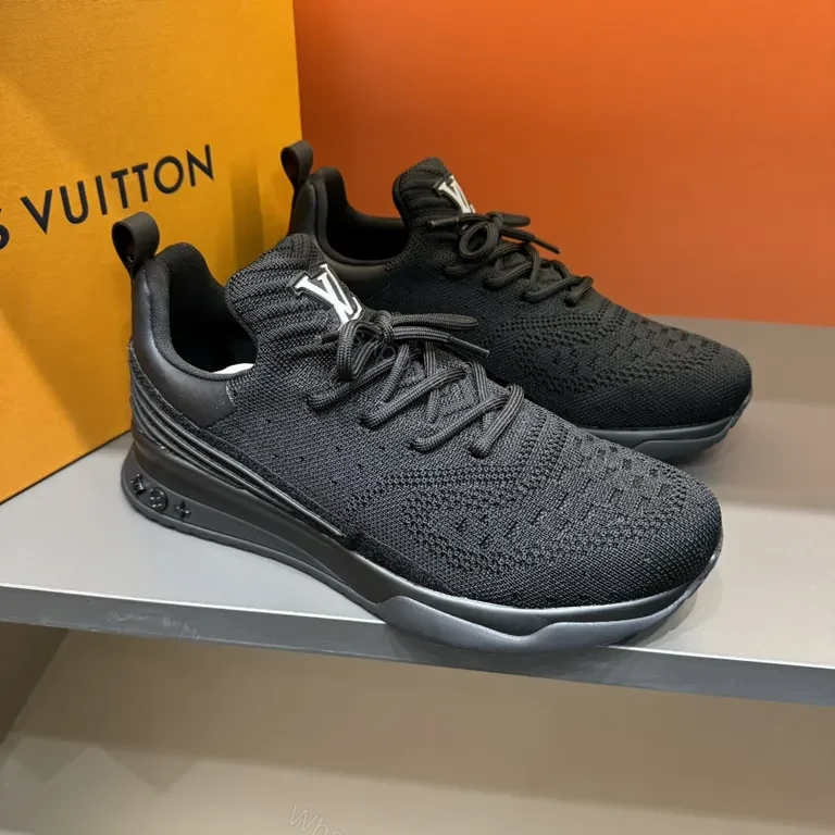View 2 of Low-Profile Knit Runner with LV Accent â€“ Modern Craft Sneaker