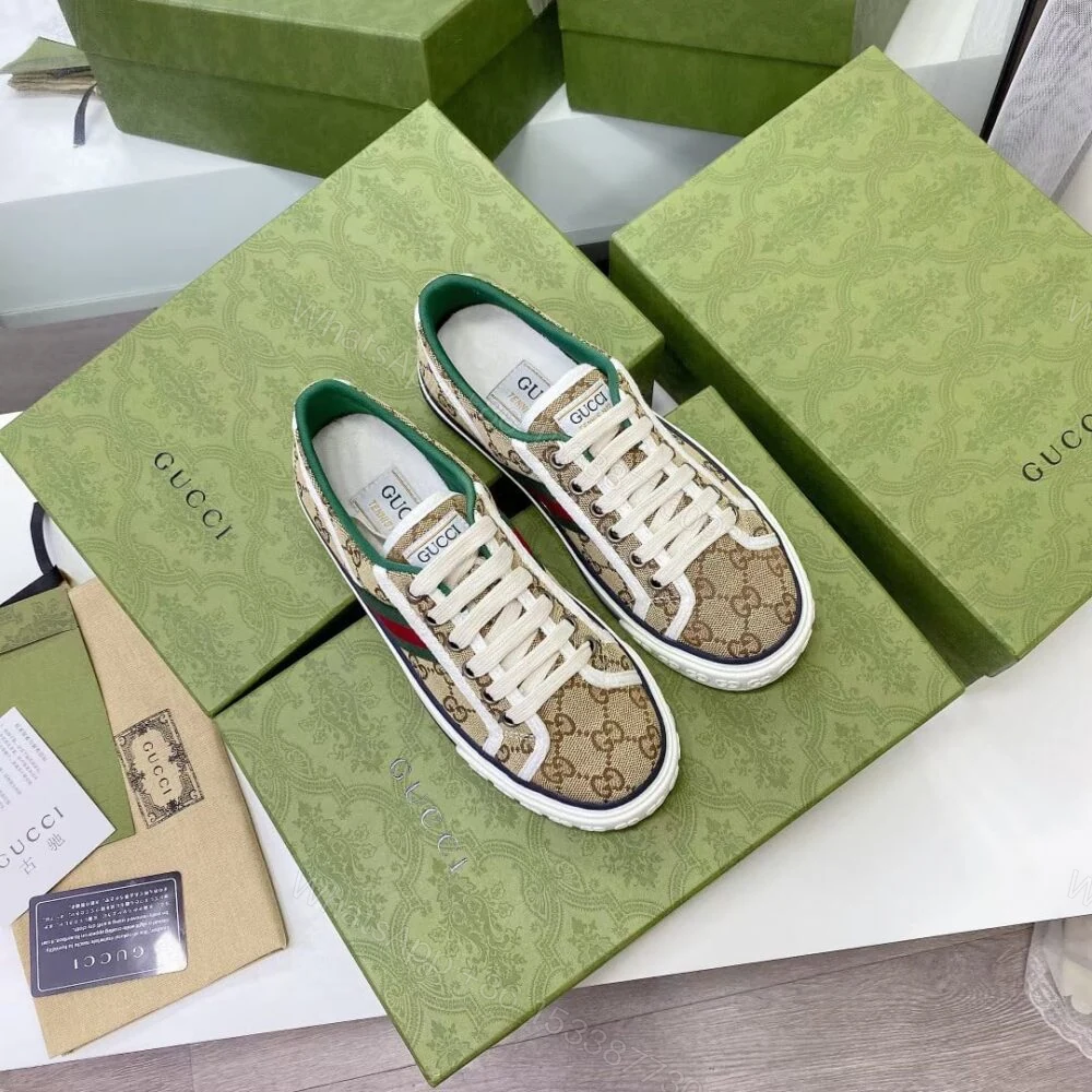 View 2 of Gucci Tennis 1977 Sneaker Beige Abony 606111 HVK20 9766