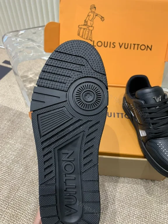 View 2 of Bold Leather LV-Style High-Top Sneaker, Luxury Comfort