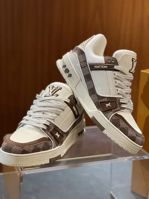 View 3 of LV-Inspired Luxury Sneaker: Structured Texture & Everyday Comfort
