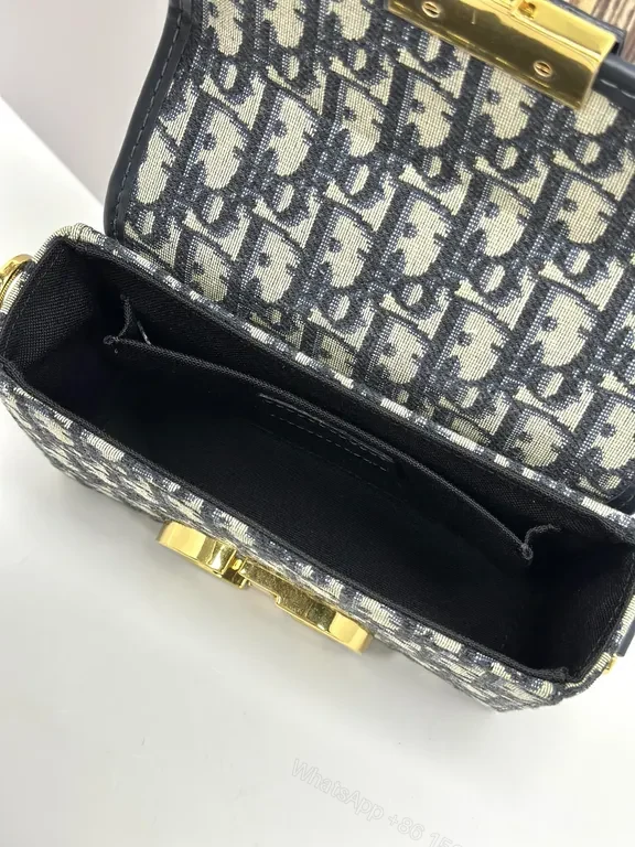 View 3 of Goldâ€‘tone Beltbag in Diorâ€‘style Monogram Leather Trim