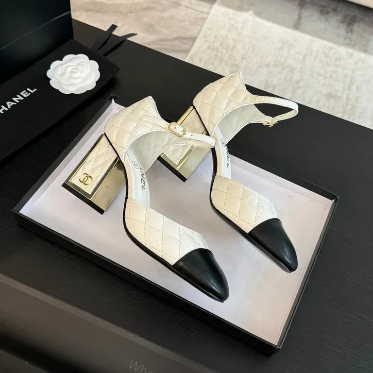 View 7 of Two-Tone Quilted Slingback Pumps - Lux Comfort Elevation