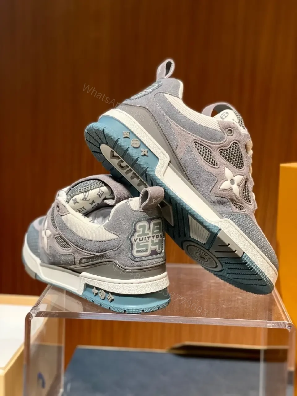 View 6 of Grey Mesh Luxe High-Top—Comfort Knit Fusion Sneakers