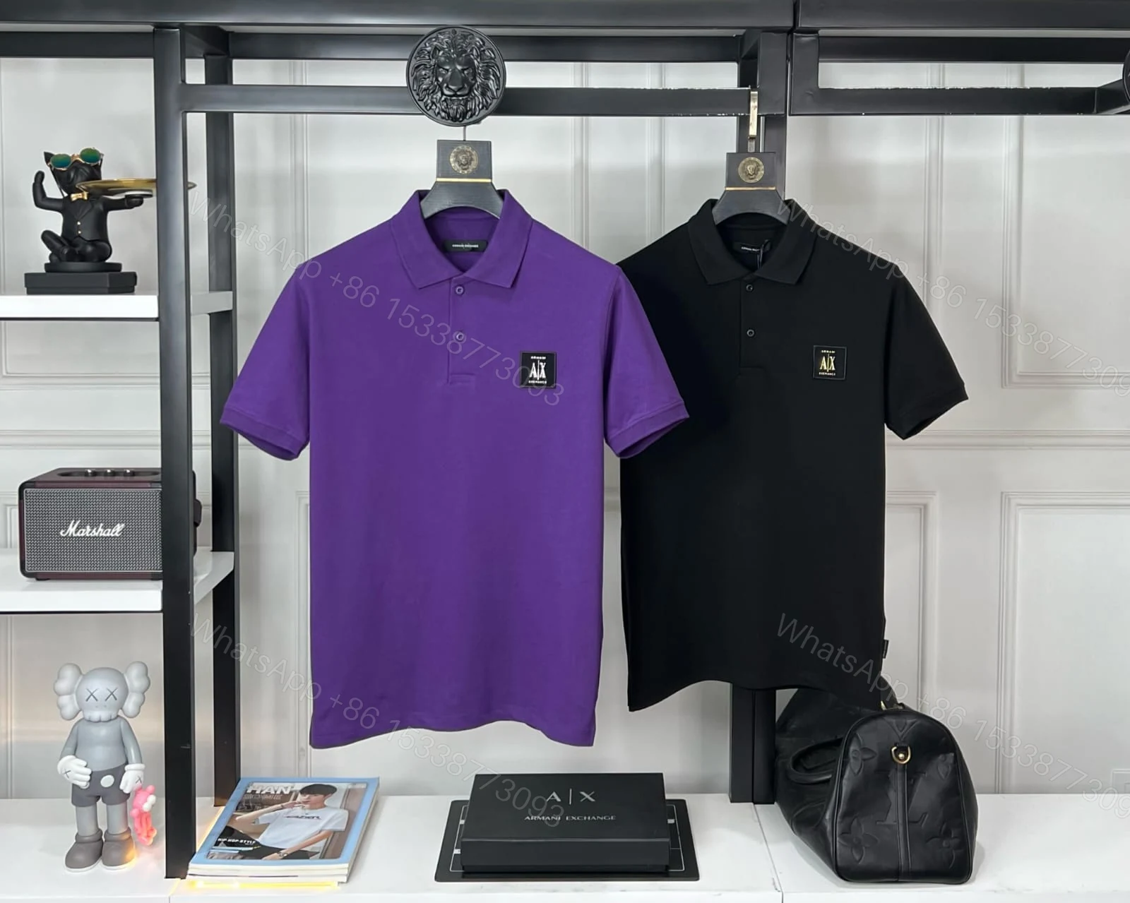 Armani Very Premium Nylon Polo Purple Black First Copy | AAA+ Replica — view 1