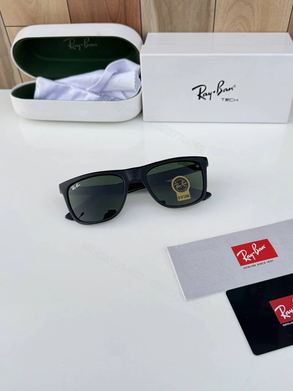 View 2 of First Copy Ray Ban 4413 Black Green Premium Luxury Sunglasses UV Protection Designer Eyewear