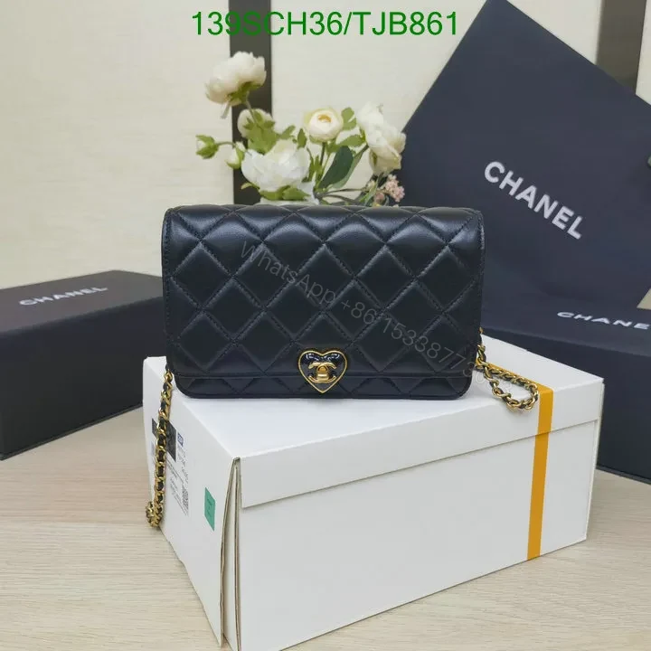 View 12 of Chanel Wallet On Chain in Lambskin Plexiglass Quilted with Black TJB861