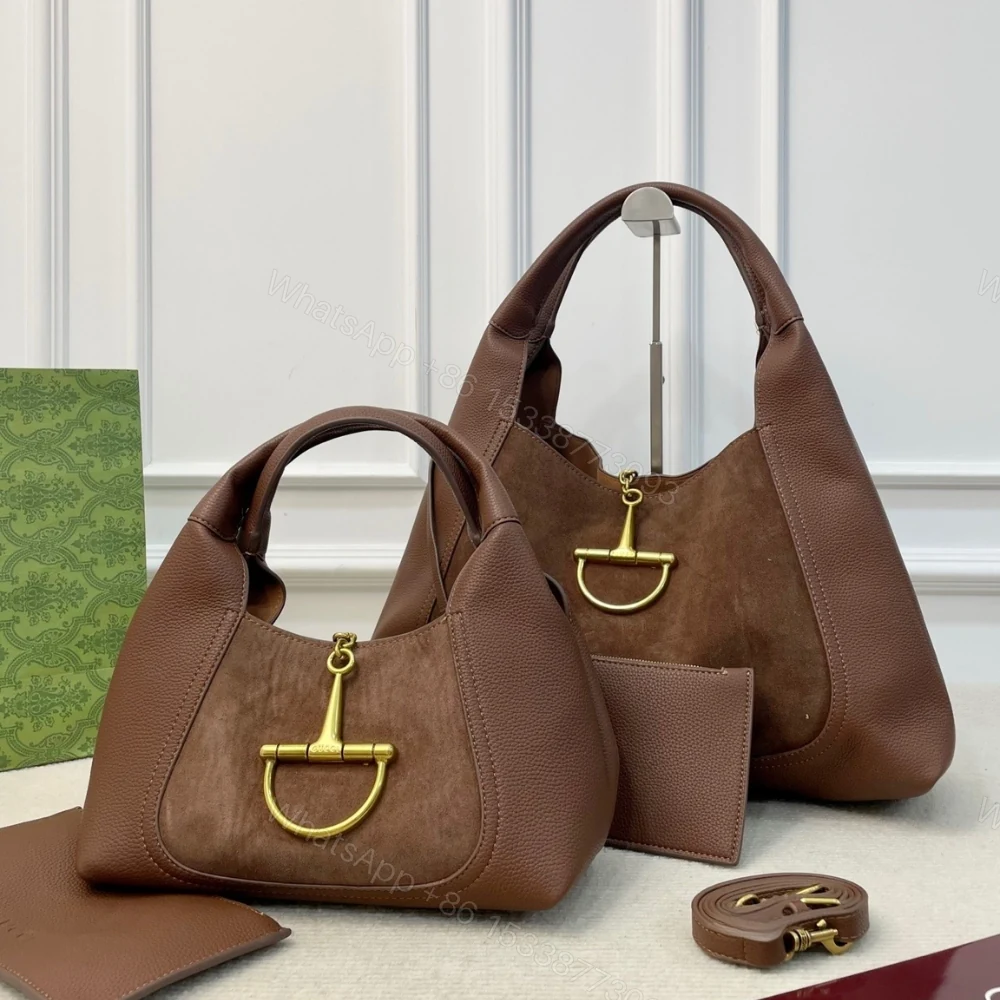 View 7 of Gucci Softbit Maxi Suede Shoulder Bag Brown 42Cm