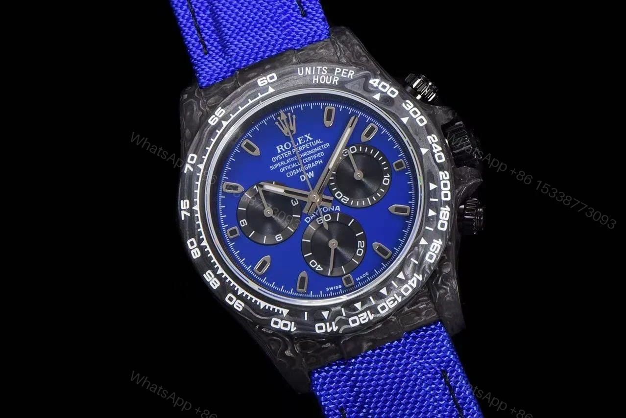 View 5 of Replica DiW Rolex Cosmograph Daytona Miami Blue Carbon