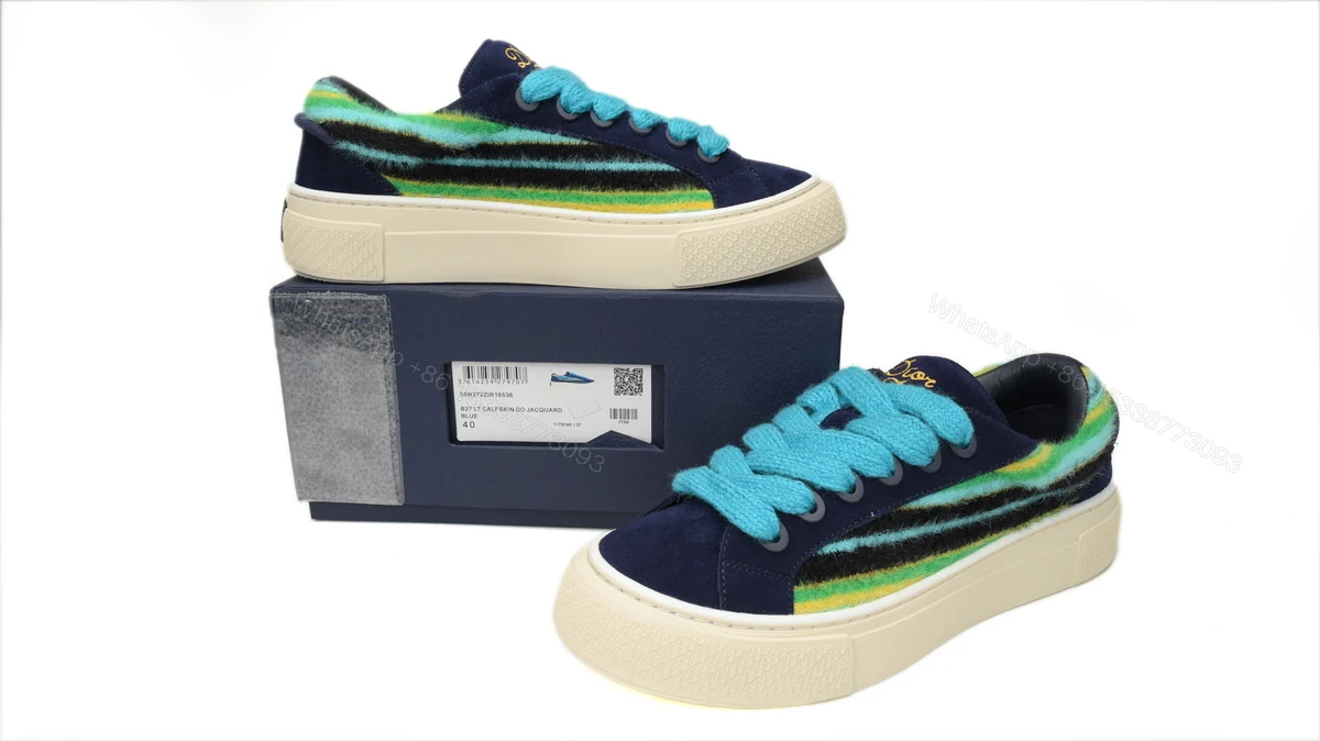 View 2 of Dior B33 Sneakers Release Navy Dlue Stripes 3SN272 ZIR1 6536