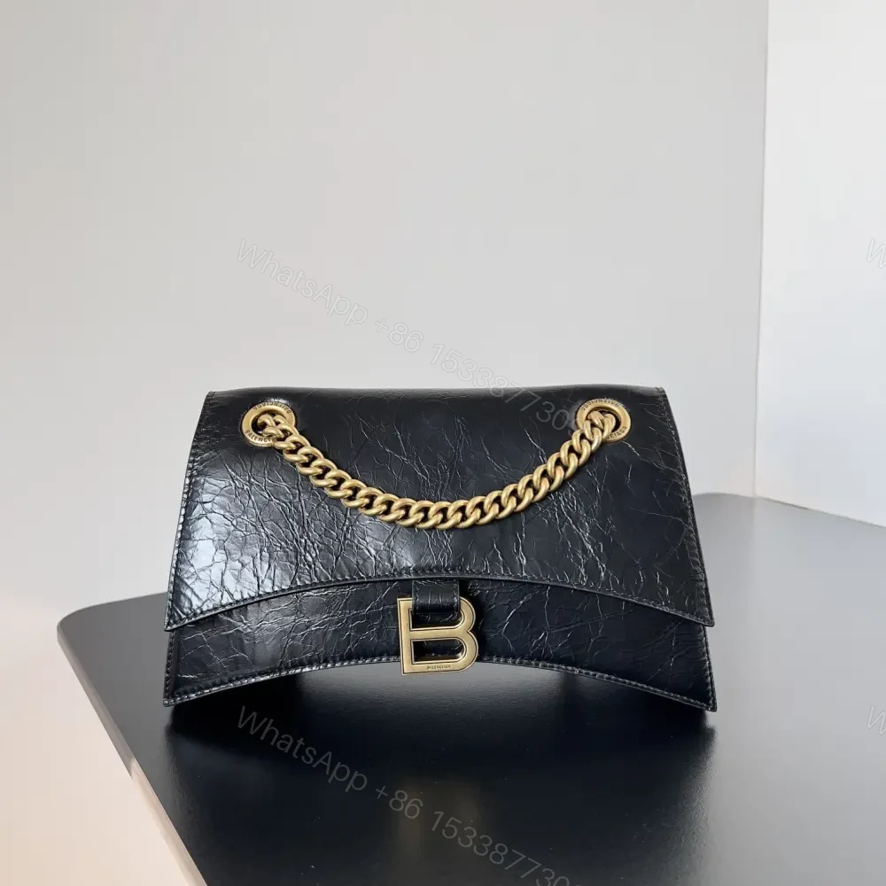 高仿BalenciagaCrush系列單肩包黑金XS — view 1
