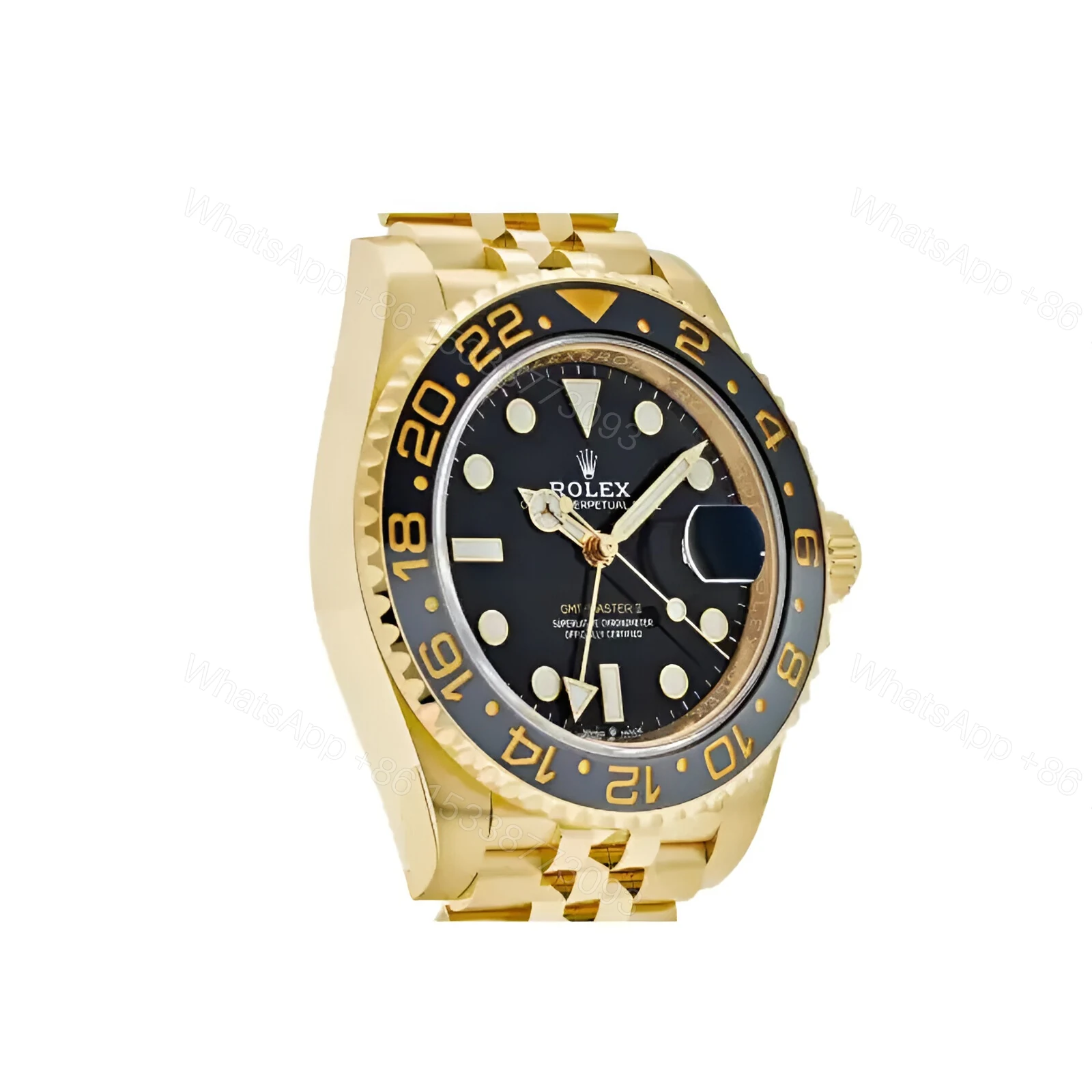View 2 of Rolex Gmt Master II Gold Black Dial Replica
