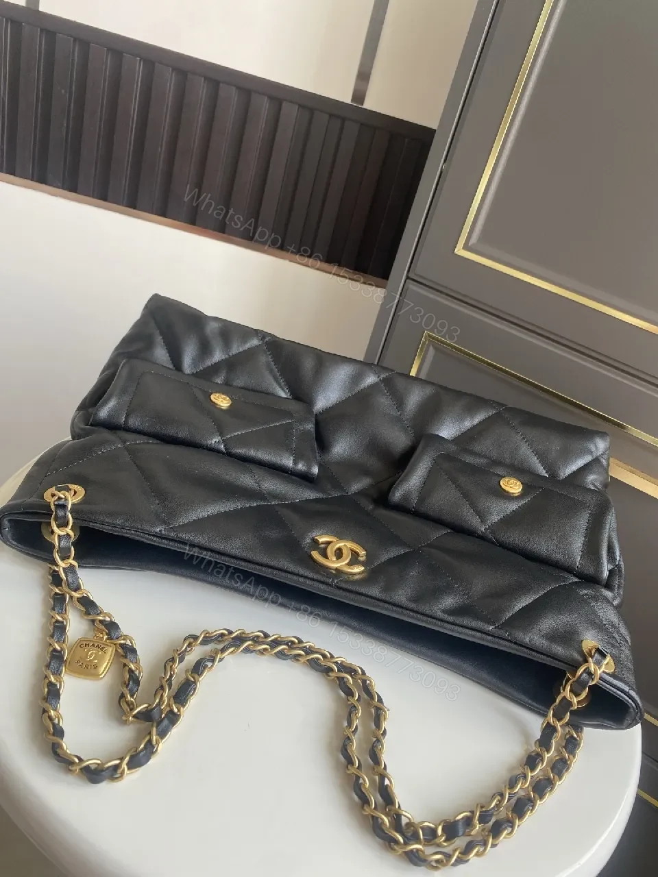View 9 of Quilted Black Leather Tote: Luxury Street-Style Carryall