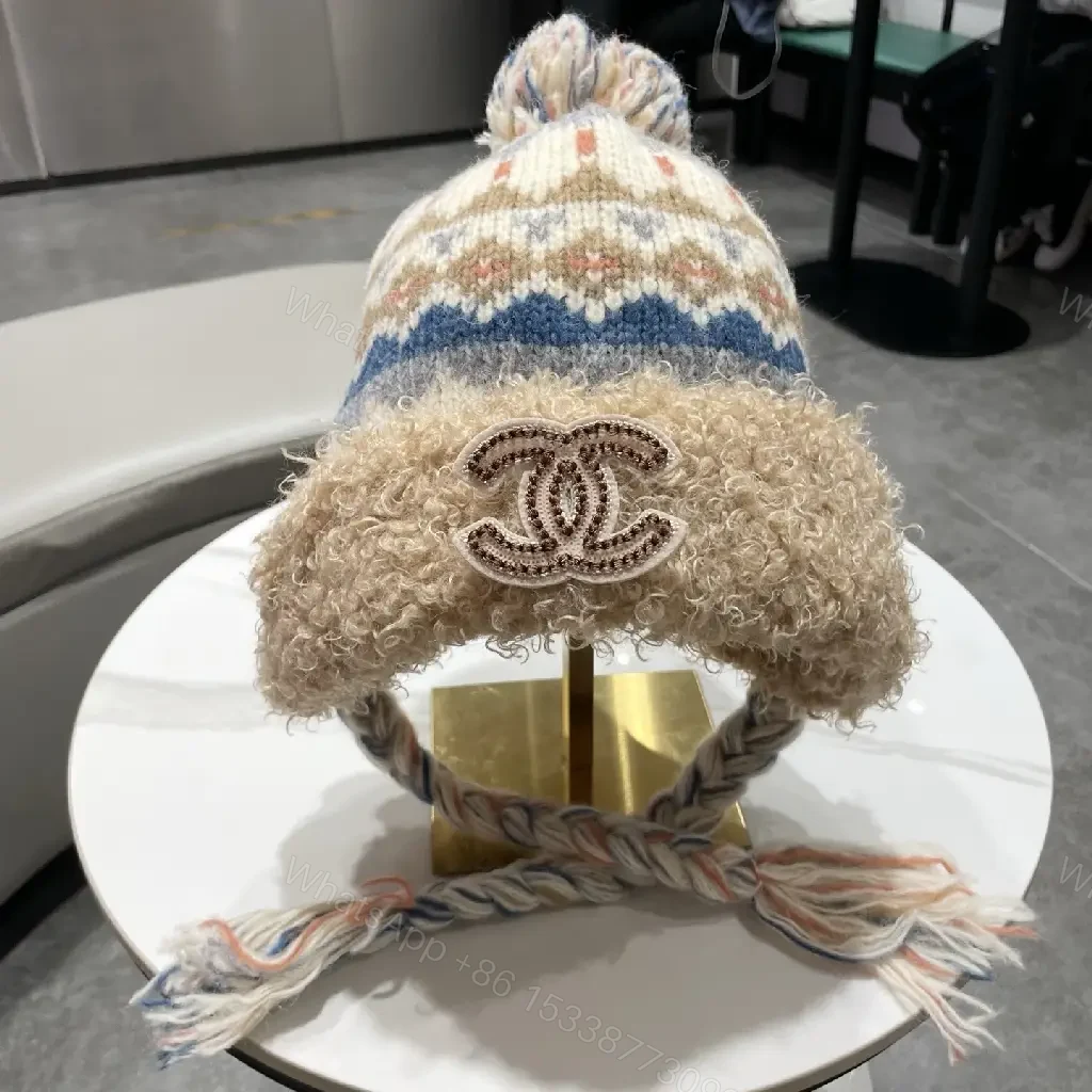 Cozy Alpine Knit Beanie with Faux Shearling Brim and Patch — view 1