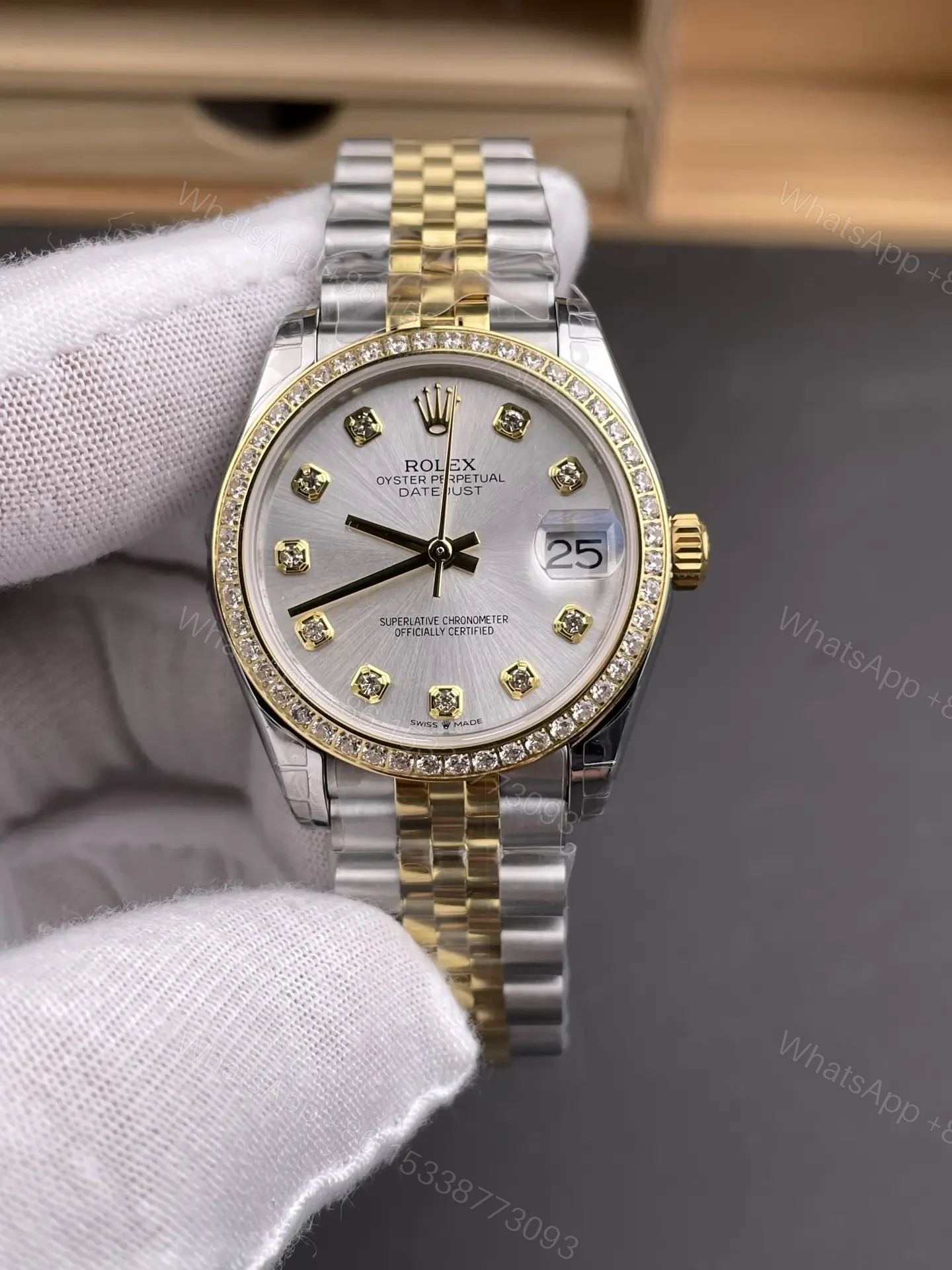 View 3 of Rolex Datejust 31 Rolesor Yellow Diamond Jubilee MOP 178383-0008