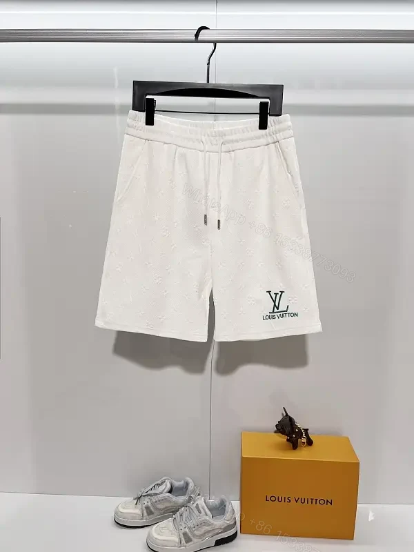 White Patterned Swim Shorts — Lightweight, Mid-Thigh Comfort — view 1