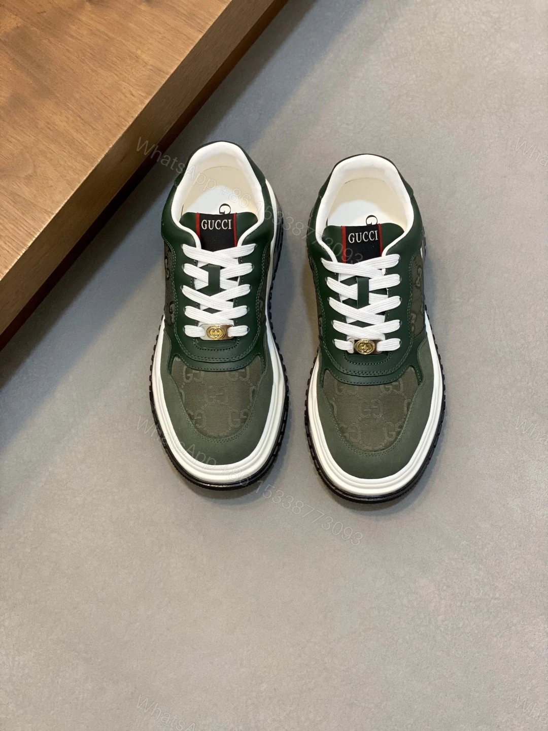 Gucci 一比一綠色GG老花休閒板鞋 時尚百搭運動鞋 — view 1