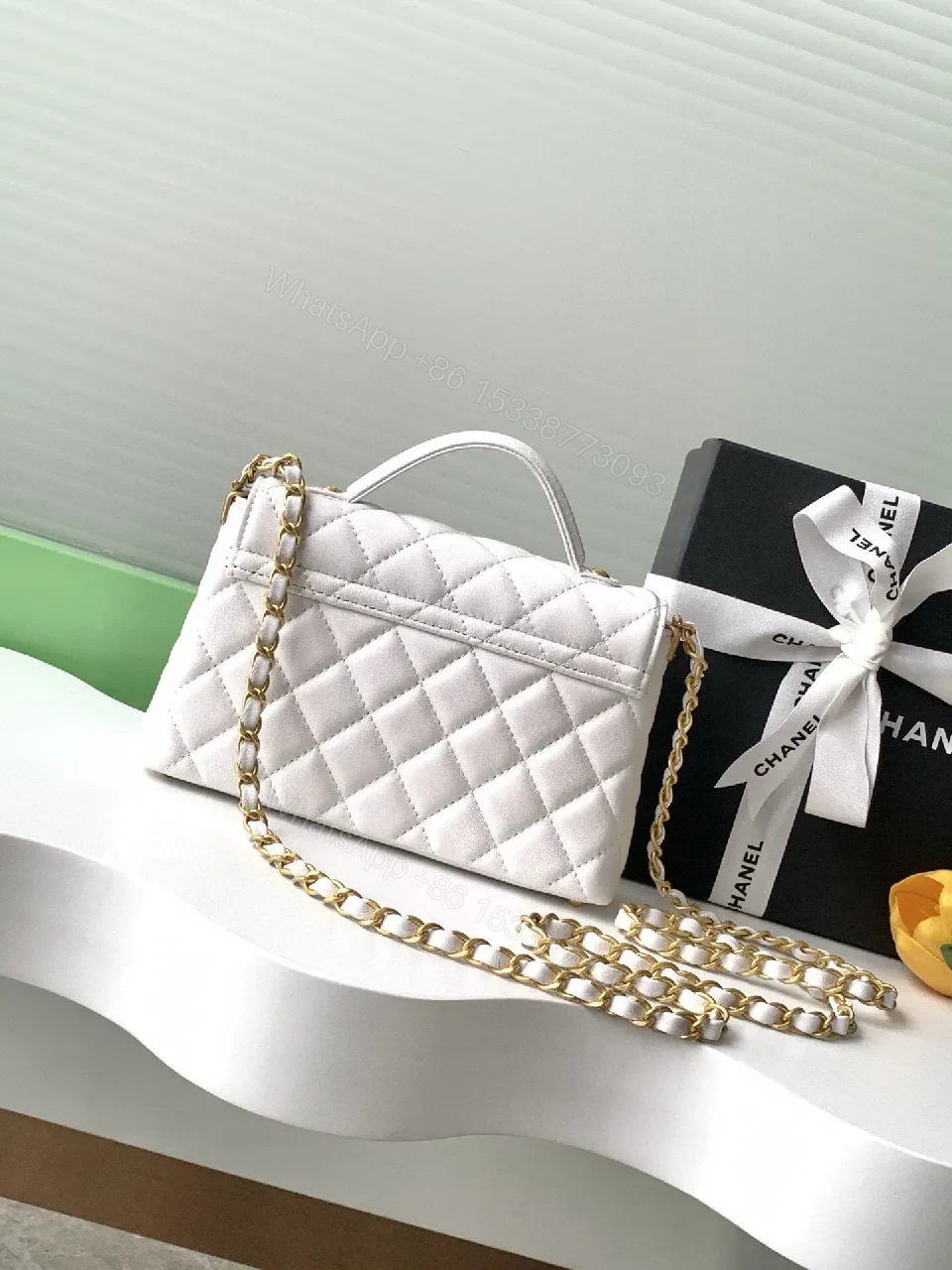 View 6 of Quilted Mini Bag: Gold Chain, Luxury Casual Chic