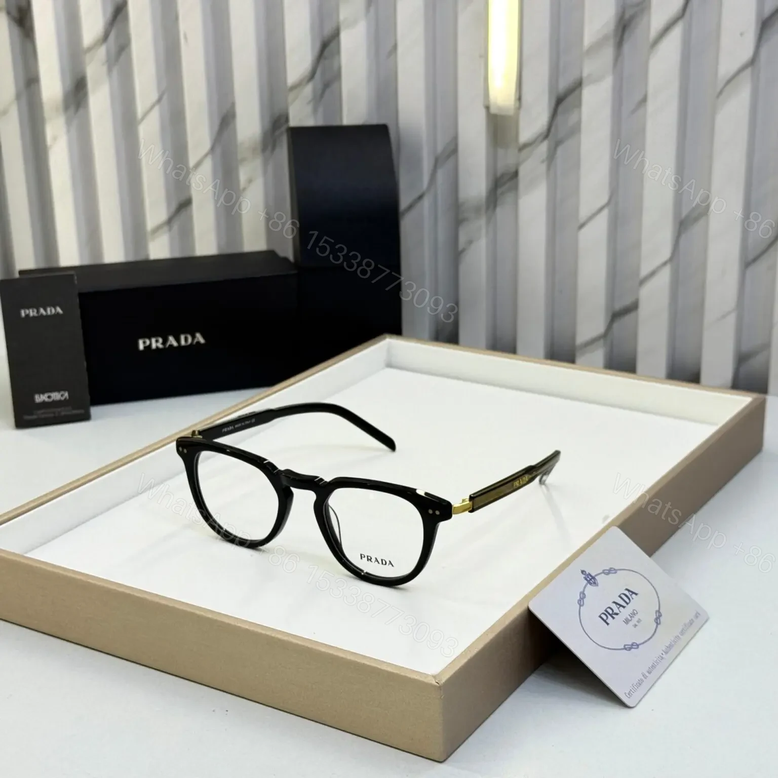 Prada Unisex Optical Frame – C09E19 Black – One Size — view 1