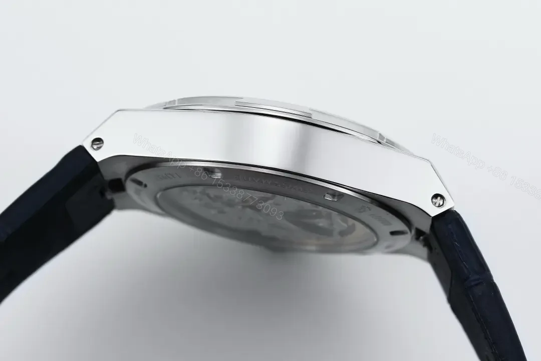 View 6 of PPF Factory Vacheron Constantin Overseas Tourbillon Steel Watch – Blue Dial, Stainless Steel Case, Black Leather Strap