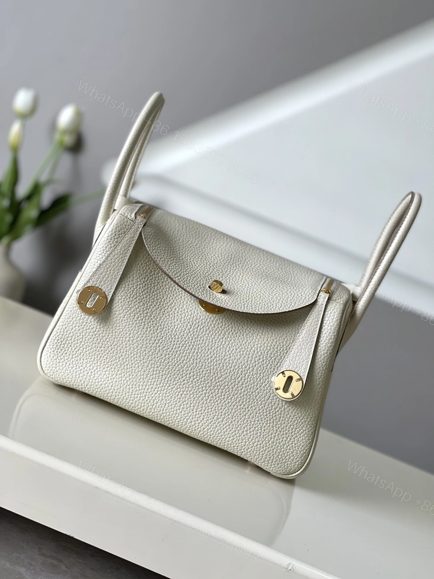 Hermes 一比一 Lindy琳迪包 mini米白色 手提斜挎包 百搭女包 — view 1
