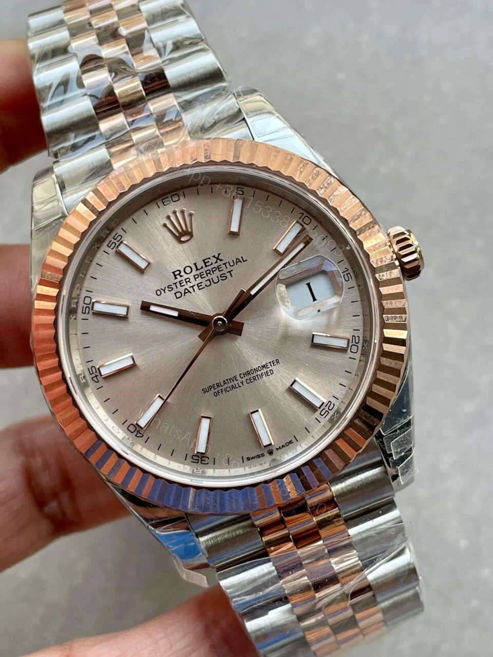 View 3 of VSF Factory 1:1 Rolex DateJust 41 126331 904L SS/RG Best Edition Champagne Gold Dial VS3235