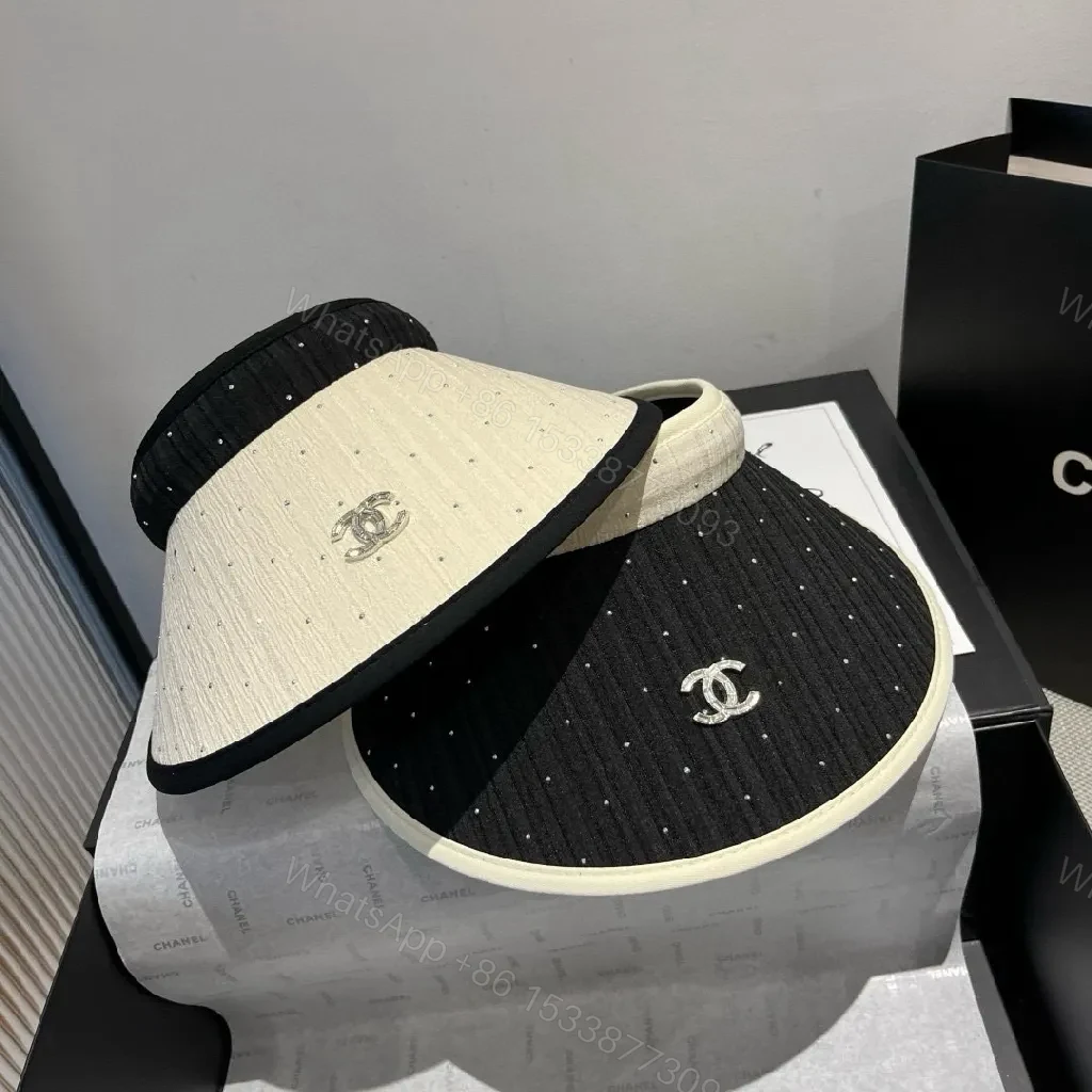 View 8 of Black Knit Dotted Visor with Cream Trim – Luxe Sun Shield