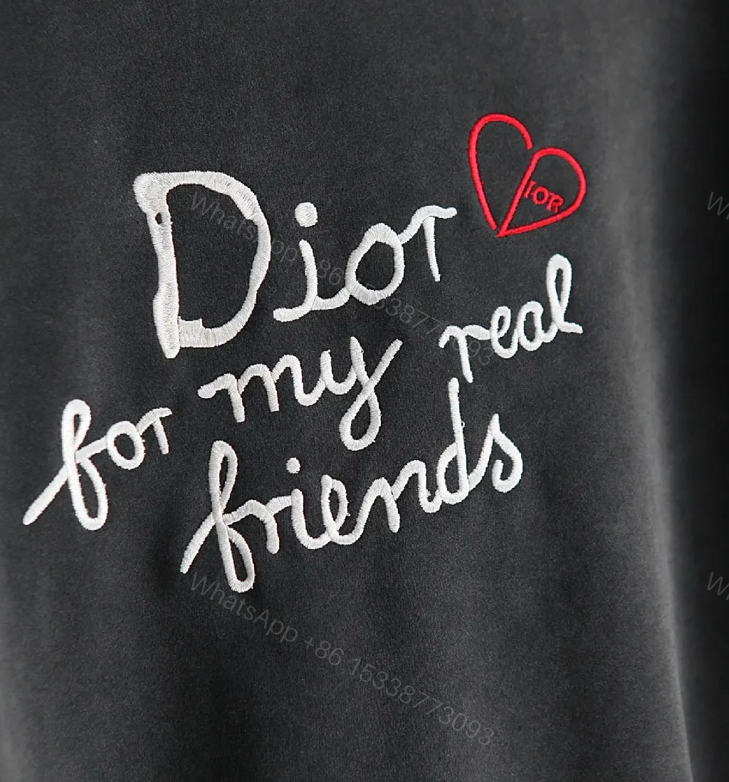 View 6 of Charcoal Cotton Embroidered Logo Sweatshirt — Luxe Street Style