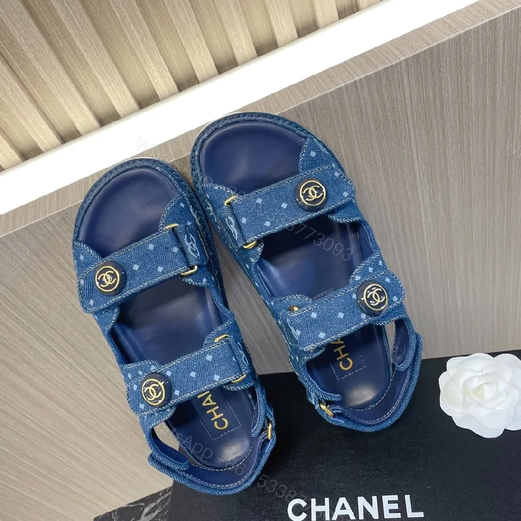 View 9 of Denim-Inspired Sandal: Comfort-First Luxury Footwear