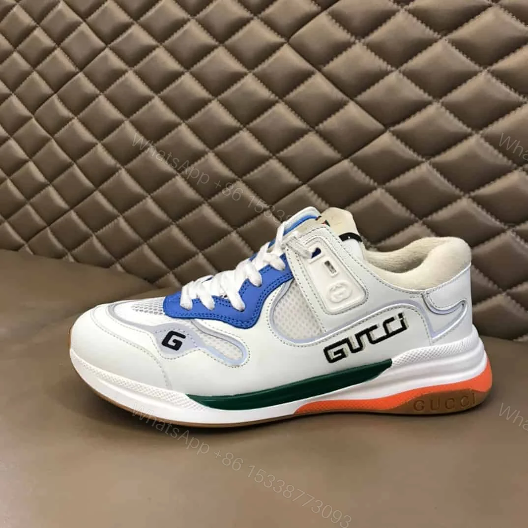 View 6 of GUCCI G LINE SNEAKERS IN LEATHER AND MESH WITH EMBROIDERED LOGO – GC117