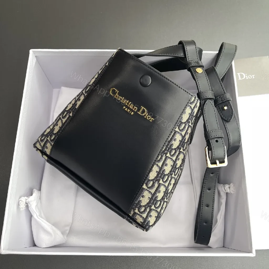 View 6 of Black Leather Mini Crossbody: Signature Monogram Compact Bag