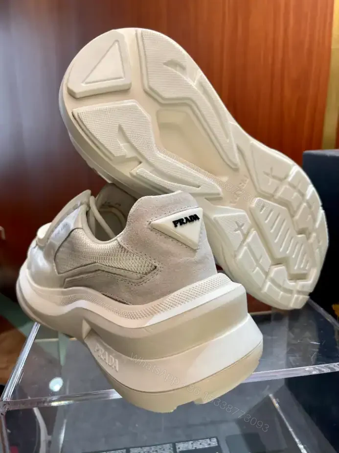 View 3 of PRADA BRUSHED LEATHER SNEAKERS BIKE FABRIC SUEDE – PRD014