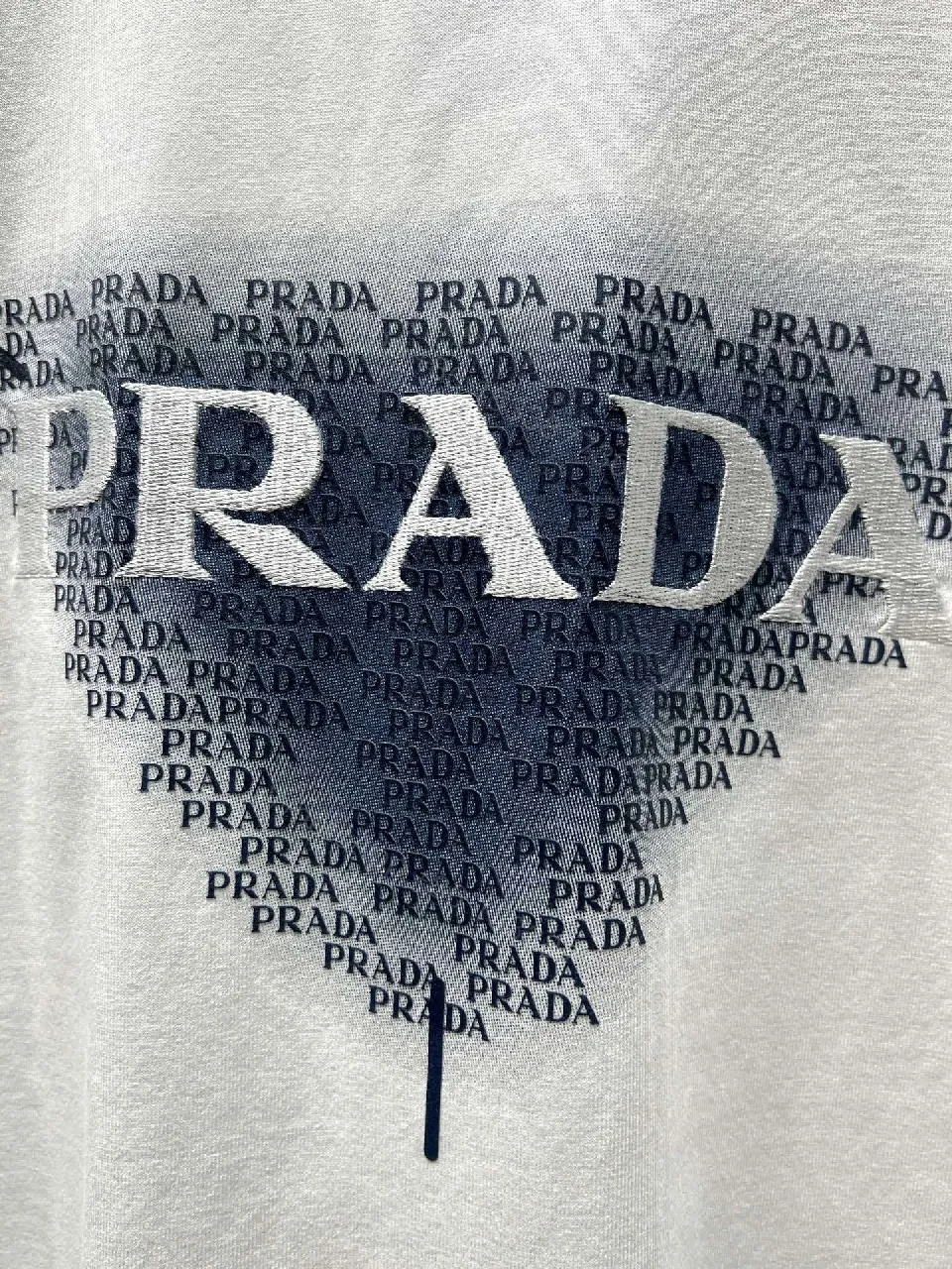 View 7 of White Cotton Tee: Prada-Inspired Emblem, Clean Luxe