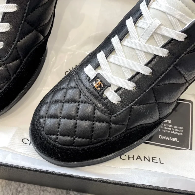 View 2 of Chanel-Inspired Quilted High-Top Sneakers: Luxe Comfort