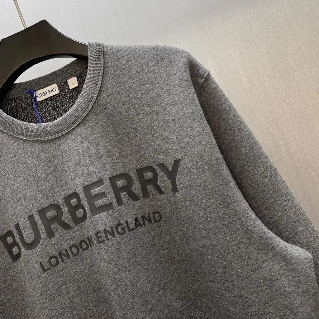 View 3 of Gray fleece crewneck - London logo luxury sweatshirt
