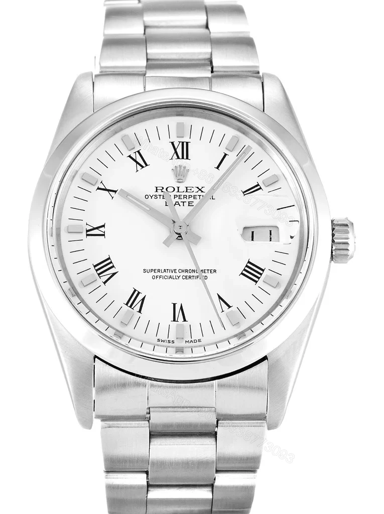 Replica Rolex Oyster Perpetual Date White Dial 15000 34 mm — view 1