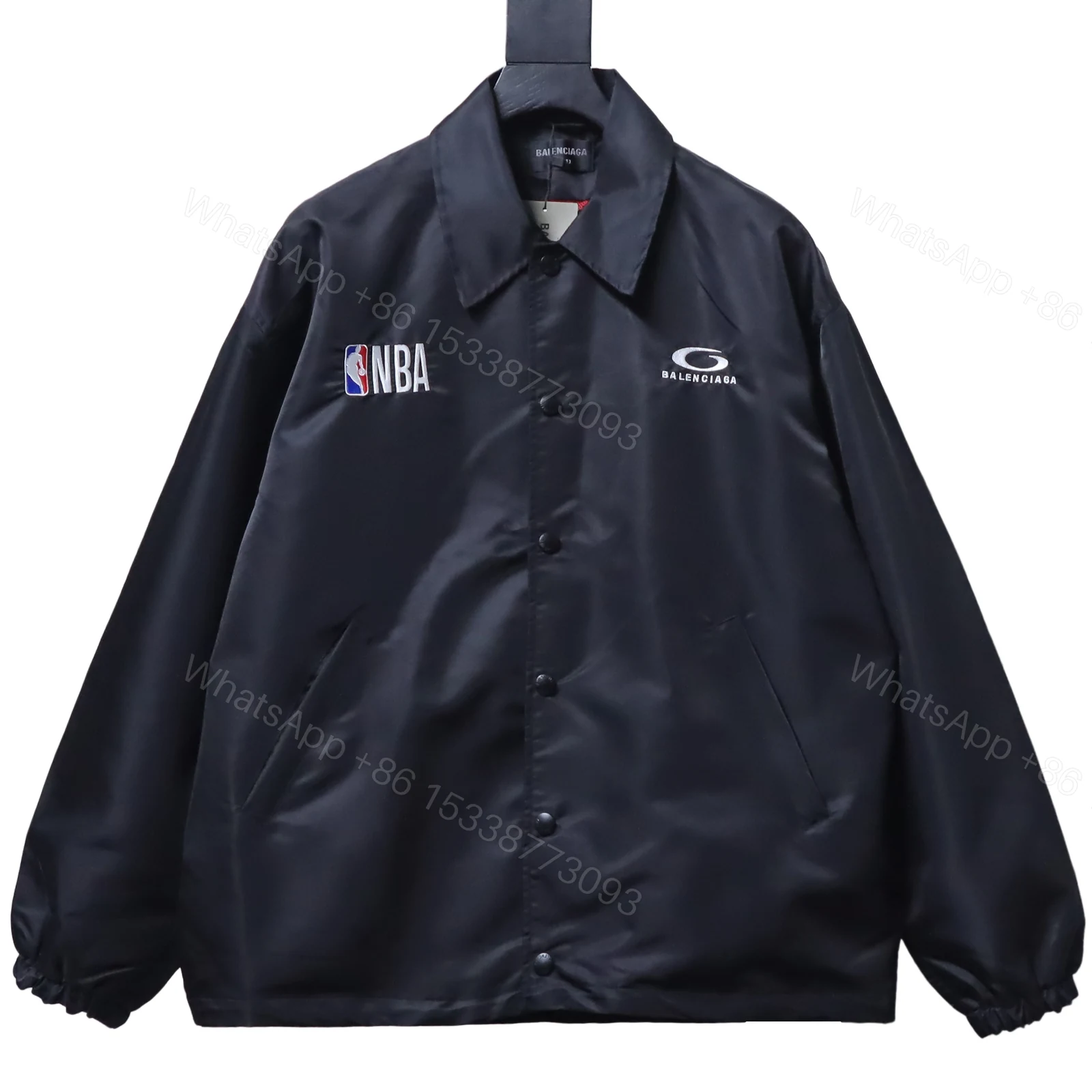 View 10 of Balenciaga Clothes BLCG 26SS NBA Co-Branded Waterproof Nylon Collared Coach Jacket