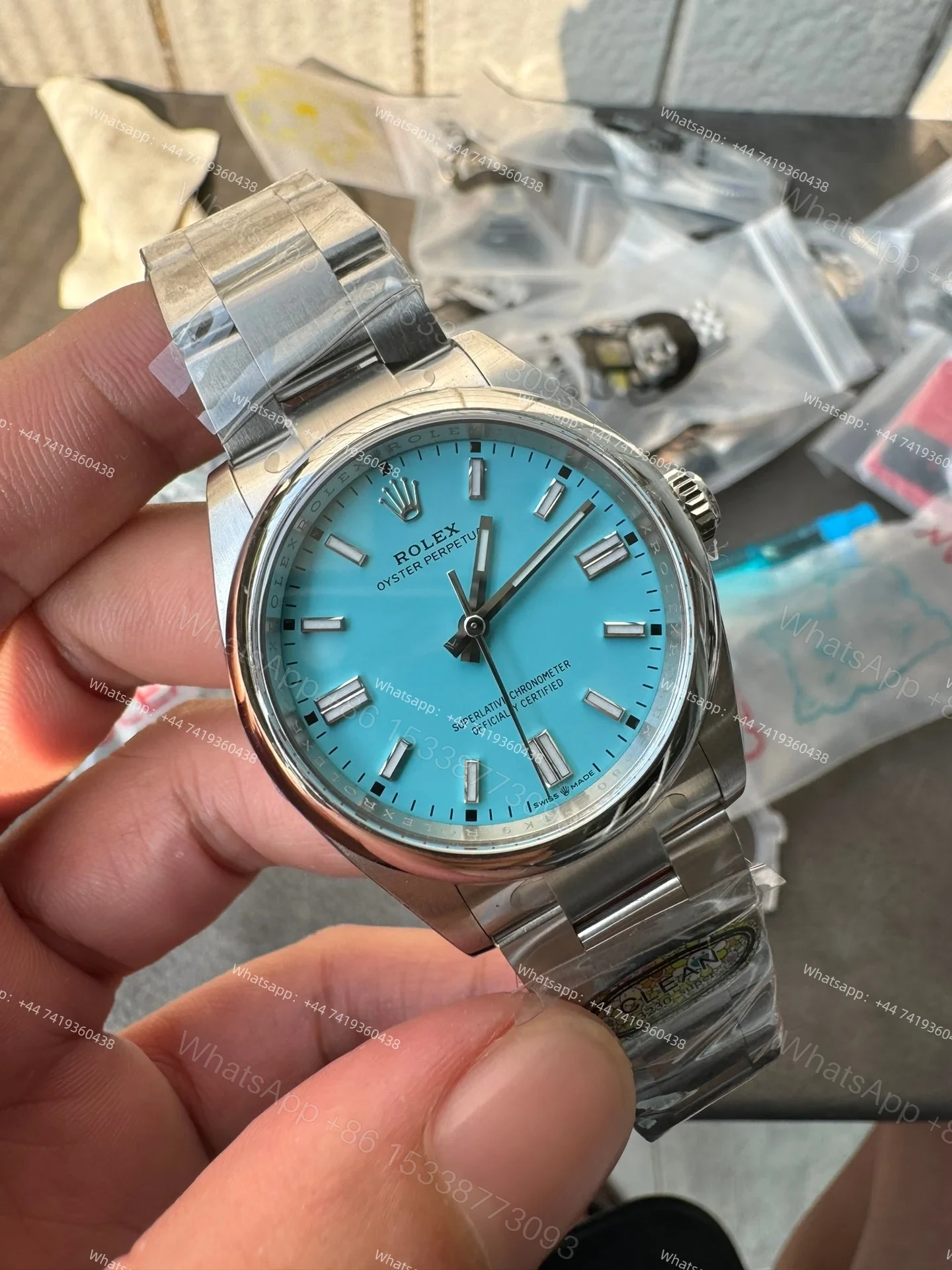 View 5 of Rolex Super Clone Oyster Perpetual M126000-0006 36mm Tiffany Blue Dial 3230 Movement