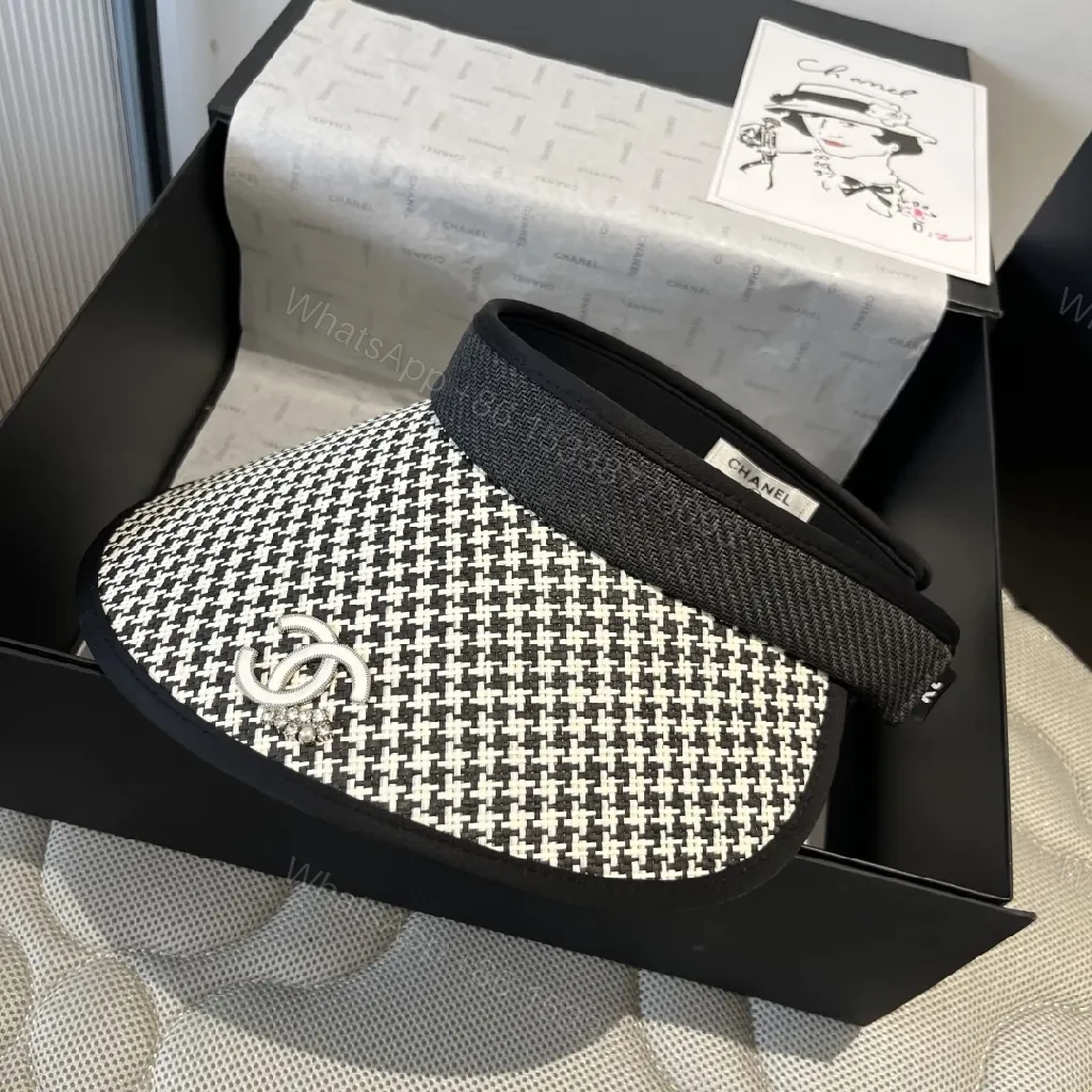 View 9 of Textured Visor Cap with Interlock Detail - Luxe Accessory