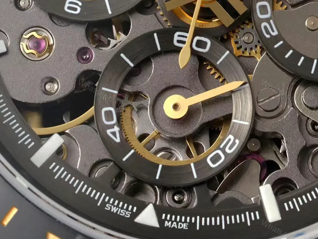 View 4 of Top Rolex Daytona Skeleton Black replica 40MM Carbon Black Rubber Strap Edition RG-DAYTONA-SKELETON-BLACK-RUBBER-40