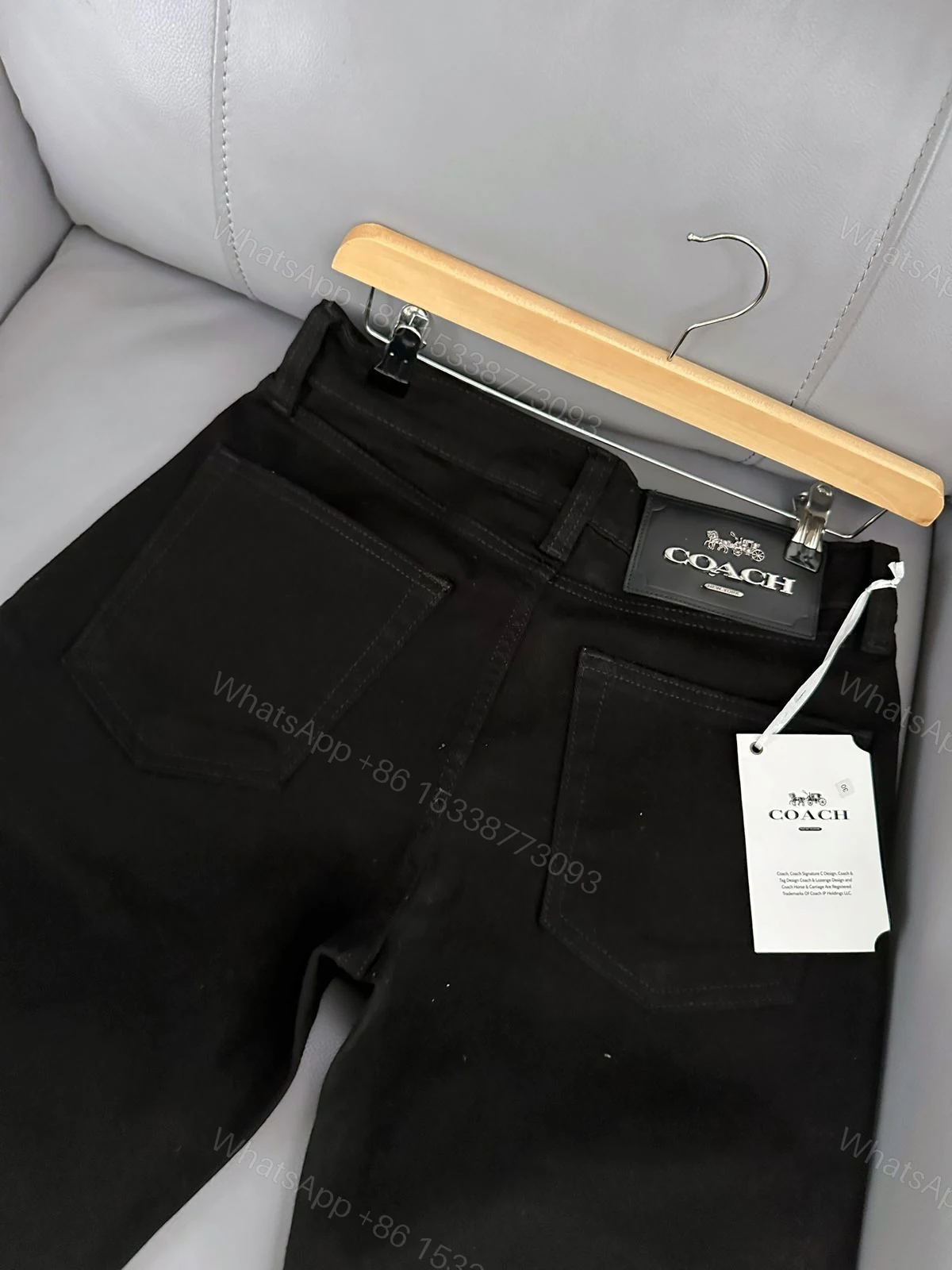 View 5 of Coach Current Store Exclusive Black Denim Straight Fit First Copy | AAA+ Replica