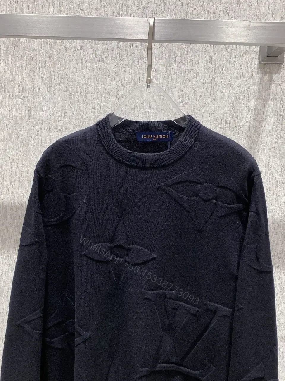View 6 of Textured Monogram Knit Sweater: Luxe, Subtle Statement, Knitwear