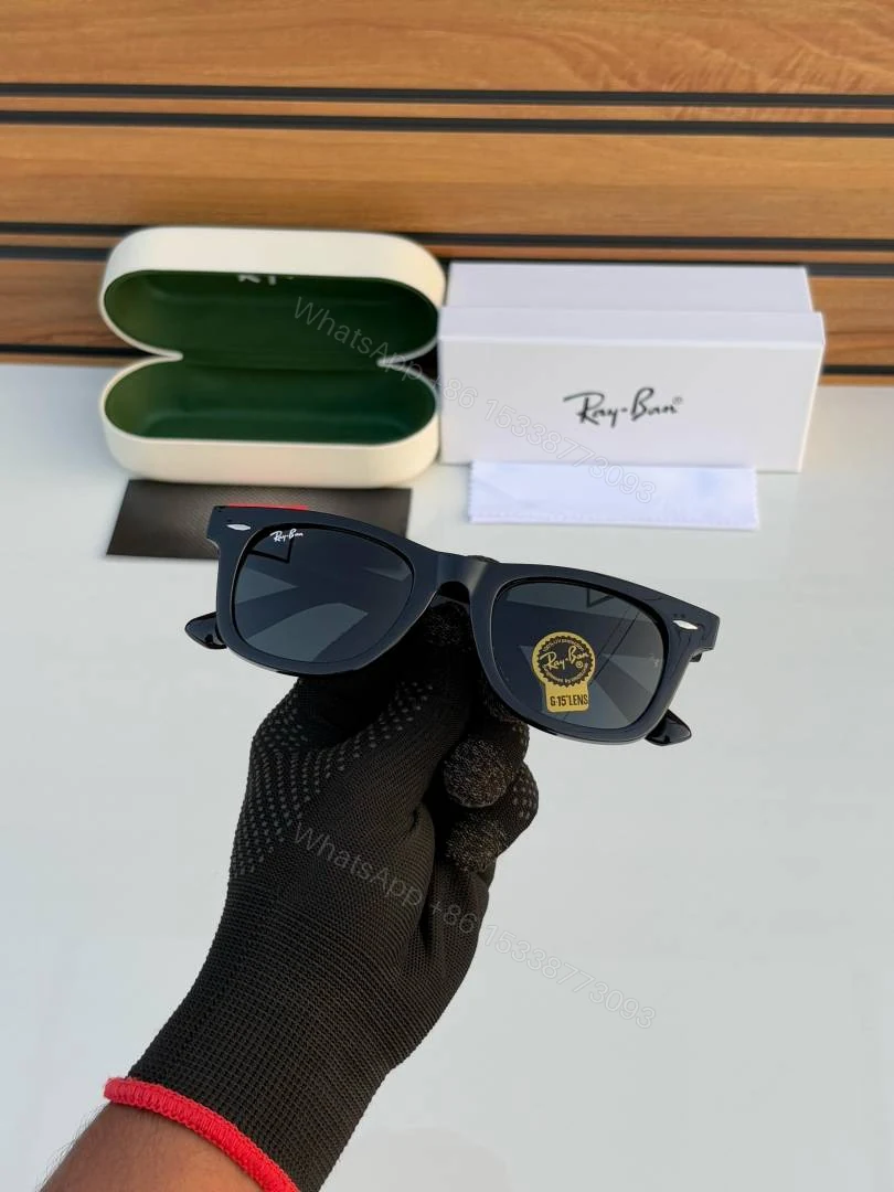 View 4 of First Copy Ray Ban 2140 Wayfarer Black Shining Men’s Sunglasses