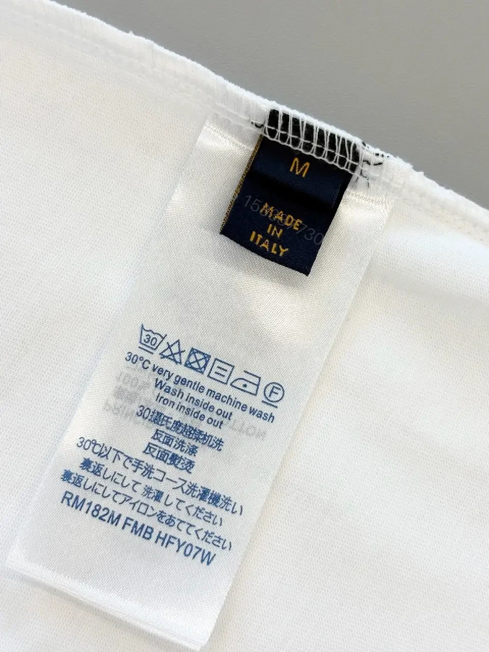 View 2 of White Cotton Structured Polo Tee with Subtle LV Monogram