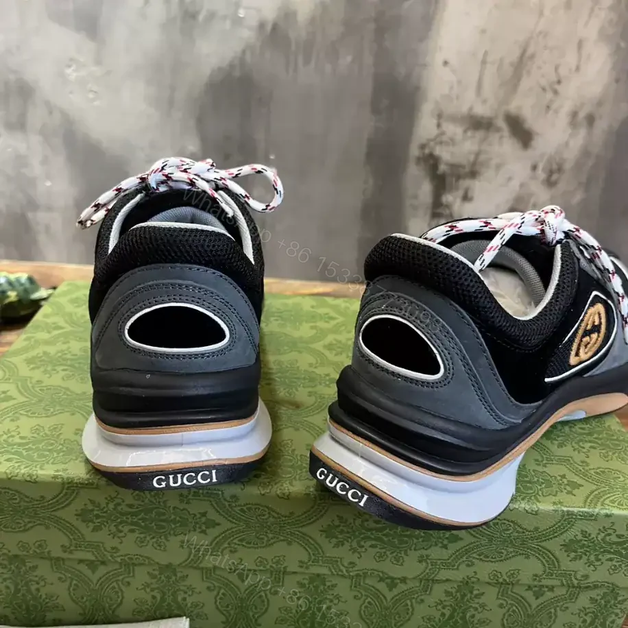 View 5 of GUCCI RUN TRAINER SNEAKERS IN BLACK AND GREY – GC159